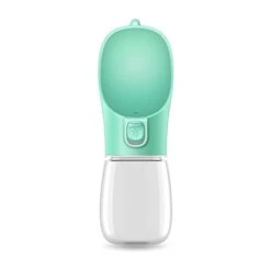 AACARB Cat Water Dispenser, Dog Portable Water Bottle Food And Water Container For Dogs Pet Feeder Bowl Outdoor Travel Drinking Bowls Water Dispenser (Color : Green, Size : 350ml)