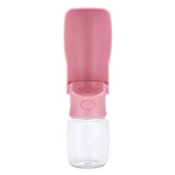 AACARB Cat Water Dispenser, Plastic Portable Water Bottle, Leak Proof And Food Grade, For Dog, Cat, Outdoor Walk, Travel (Size : Rosa, Color : 550ML)