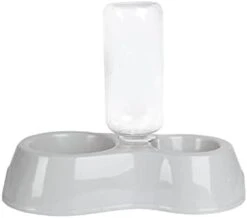 AACARB Cat Water Dispenser, With Drinking Bottle Plastic Pet Double Bowl With Water Storage A Dual-use Bowl For Eating And Drinking Dog Bowl Cat Pet Bowl (Color : Pink) -Pet Care Center 21Obr8VX3VL. AC