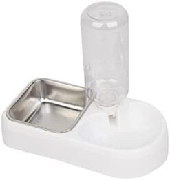 AYENCI Cat Automatic Water, Pet Double-Bowl Hanging Type Automatic Drinking Fountain Multifunction Food Bowl Cats Dogs Pet Supplies (Color : White) -Pet Care Center 21QYIms38yL. AC