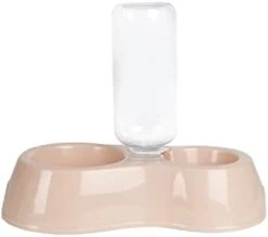 AACARB Cat Water Dispenser, With Drinking Bottle Plastic Pet Double Bowl With Water Storage A Dual-use Bowl For Eating And Drinking Dog Bowl Cat Pet Bowl (Color : Pink) -Pet Care Center 21zGm1nDkCL. AC
