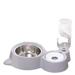 AYENCI Cat Automatic Water, Automatic Pet Water Dispenser, Dog And Cat Feeding Bowl, Silicone Pet Products (Size : B-Gray)