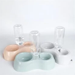 AACARB Cat Water Dispenser, With Drinking Bottle Plastic Pet Double Bowl With Water Storage A Dual-use Bowl For Eating And Drinking Dog Bowl Cat Pet Bowl (Color : Pink) -Pet Care Center 314IRsNqLtL