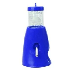 AACARB Cat Water Dispenser, 80ml Pet Hamster Rats Water Bottle Food Feeder Bowl Holder Dispenser Base Hut Nest Pet Bowl Feeder Pet Products Accessories (Color : Blue)