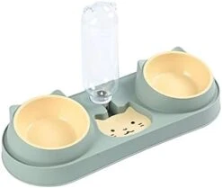 AYENCI Cat Automatic Water, 3 In 1 Pet Feeder And Waterer 500ml Water Bottle Water Fountain Non Slip Food Container Pet Feeding Station Cat Bowls (Color : Green) -Pet Care Center 315 aLuaEgL. AC