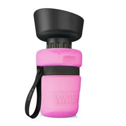 AACARB Cat Water Dispenser, Dog Water Bottle, Portable, Foldable, Pet Feeder, Pet Bowl (Color : Pink)