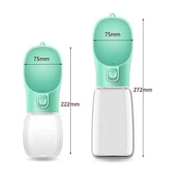 AACARB Cat Water Dispenser, Portable Dog Water Bottle For Small Dogs Big Bowl Pet Travel Water Bottle Cat Drinking Bowl For Outdoor Walks Puppy Supplies (Color : White Bottle, Size : 550 Ml)