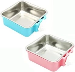 Fuwok 2-IN-1 Removable Dog Bowl For Crates Puppy Food Feeder Water Dish With Bolt Holder Stainless Steel Pet Hanging Bowl Food Water Bowl 2Pcs/Set (Small - Round, Green) -Pet Care Center 317CF5eCgyL. AC