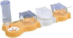 AYENCI Cat Automatic Water, Dog Bowl Cat Feeder Bowl For Dogs Automatic Water Bottle Drinking Bowl Pet Food Bowl Cat Food Double Three Four Bowl Puppy Feeder (Size : Four Bowls Yellow) -Pet Care Center 317camtKUfL. AC