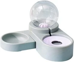 AACARB Cat Water Dispenser, 2 In 1 Dual-use Pet Dog Cat Automatic Water Dispenser With Stainless Steel Food Bowl For Dog Cat Water Bottle Container (Color : Blue No Steel Bowl) -Pet Care Center 3184u7SrX3L. AC