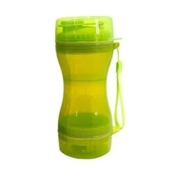 AYENCI Cat Automatic Water, 2 In 1 Dog Water Bottle Portable Food Container Drinking Bowl For Small Medium Dogs Outdoor Travel Pet Water Dispenser Feeder (Color : Green)
