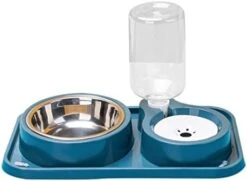 AYENCI Cat Automatic Water, Dog Cat Food Bowl Automatic Feeder With Water Dispenser Dog Drinking Bottle Pet Food Container Detachable Stainless Steel Bowl (Color : QG) -Pet Care Center 31IX2FfqZHL. AC