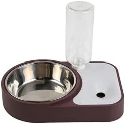AACARB Cat Water Dispenser, Pet Cat Bowl Automatic Dog Drinking Water Bottle Double Bowls Stainless Steel Dog Feeder Bottle Drinking Kitten Cat Bowl (Size : Pink) -Pet Care Center 31Lu8Em0sqL. AC