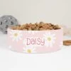 GENERIC Personalized Flowers Daisy Pet Bowl Custom Pet Name, Daisy Bowl Ceramic For Dogs, Cats Drinking Bowl, Available In Two Sizes