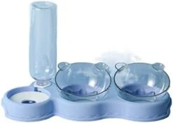 AYENCI Cat Automatic Water, Automatic Feeder Cat Bowl Pet Dog Bowl With Water Fountain Bottle Feed Water Feeder Bowl For Cats Food Feeer Dish Container (Color : Blue) -Pet Care Center 31NIgVfUeQL. AC