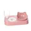 AYENCI Cat Automatic Water, Cute Cat Ears Shape Food Feeder Bowl + Water Bottle Pet Supplies Dog Cat Dispenser Bowl Waterer Set Puppy Kitten Pet Products (Size : Rosa)