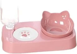 AYENCI Cat Automatic Water, Cute Cat Ears Shape Food Feeder Bowl + Water Bottle Pet Supplies Dog Cat Dispenser Bowl Waterer Set Puppy Kitten Pet Products (Size : Rosa) -Pet Care Center 31RobXZYBwL. AC
