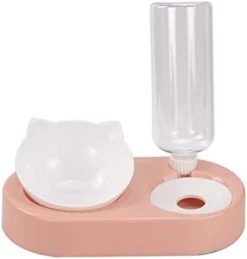 AYENCI Cat Automatic Water, Dog Food Bowl With Stand Automatic Water Storage Dispenser 2 In1 Pet Cat Food Bowl Water Bottle Pet Supplies Cat Food Container (Color : Pink) -Pet Care Center 31WxZFy1ITL. AC