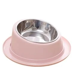 FUUIE Bowls For Food And Water Oblique Mouth 15° Healthy Eating Non-Slip Food Bowl (Color : Pink)
