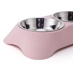 Double Dog Bowl,Non Slip Stainless Steel Double Bowl With Non-Spill For Small Dogs And Cats (S, Pink) 12 Double Dog Bowl,Non Slip Stainless Steel Double Bowl With Non-Spill For Small Dogs And Cats (S, Pink) -Pet Care Center 31bfduDLn3L