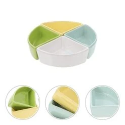 Generic 4pcs Shape Feeder Food Supplies And Pets Squirrel Water Dish Waterer Rabbit Device Hedgehog Feed Animal Bunny Chinchilla Dispenser Guinea Triangle Holder Ceramic -Pet Care Center 31dlphqr0uL