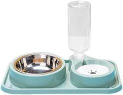 AYENCI Cat Automatic Water, Dog Cat Food Bowl Automatic Feeder With Water Dispenser Dog Drinking Bottle Pet Food Container Detachable Stainless Steel Bowl (Color : QG) -Pet Care Center 31fPx13bzRL. AC
