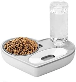 AYENCI Cat Automatic Water, 2 In 1 Pet Dog Cat Water Food Bowl Set Automatic Water Dispenser Bottle Detachable Stainless Steel Small Puppy Dog Food Bowl (Color : Pink Bowl) -Pet Care Center 31h49hGKMqL. AC