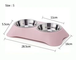 Double Dog Bowl,Non Slip Stainless Steel Double Bowl With Non-Spill For Small Dogs And Cats (S, Pink) 13 Double Dog Bowl,Non Slip Stainless Steel Double Bowl With Non-Spill For Small Dogs And Cats (S, Pink) -Pet Care Center 31j3n0oAv9L