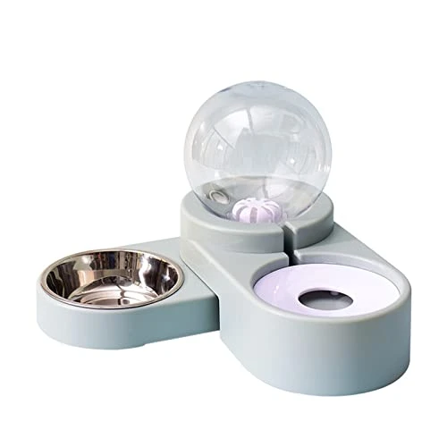 AYENCI Cat Automatic Water, 2 In 1 Dual-use Pet Dog Cat Automatic Water Dispenser With Stainless Steel Food Bowl For Dog Cat Water Bottle Container (Color : Blue With Steel Bowl) 3 AYENCI Cat Automatic Water, 2 In 1 Dual-use Pet Dog Cat Automatic Water Dispenser With Stainless Steel Food Bowl For Dog Cat Water Bottle Container (Color : Blue With Steel Bowl)