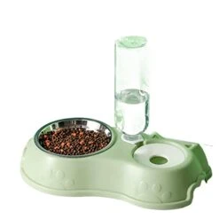 AYENCI Cat Automatic Water, Pet Feeder Stainless Steel Bowl With Water Bottle Automatic Cat Drinking Food Containers Bowl Pet Accessories (Size : 3)