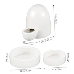 Balacoo 3pcs Animal Drinking Fountain Quail Waterer Hamster Food Dish Food Feeder Rabbit Water Bottle Automatic Rabbit Feeder Cat Food Bowl Ceramics Chinchilla Hamster Supplies