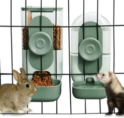 Lemtrflo Hanging Automatic Food Water Dispenser,Gravity Rabbit Feeder And Water Dispenser Set,Cage Cat Food And Water Dispenser Food Bowl For Bunny Chinchilla Guinea Pig Hedgehog Ferret -Pet Care Center 410xyXTngL. AC