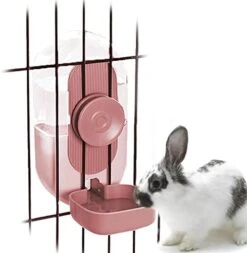 Gravity Rabbit Feeder And Water Dispenser Set, Hanging Automatic Cat Food And Water Dispenser Food Bowl For Bunny Guinea Pig Ferret (Pink) -Pet Care Center 412eBWNwMiL. AC