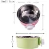 Fuwok 2-IN-1 Removable Dog Bowl For Crates Puppy Food Feeder Water Dish With Bolt Holder Stainless Steel Pet Hanging Bowl Food Water Bowl 2Pcs/Set (Small - Round, Green) -Pet Care Center 413Bo0Io6LL