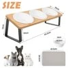 Cat Bowl, Ceramic Cat Food Bowls With 15° Tilted Wood Stand,Raised Cat Bowls For Food And Water, Bamboo Cat Feeding Station With Cat Food Mat For Cats And Puppy (3 Bowls With Stand) -Pet Care Center 413UW52M0AL