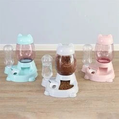 AACARB Cat Water Dispenser, Pet Automatic Drinking Fountain Dual-Use Food Bowl Water Bottle Dog Cat Feeder (Color : Pink) 12 AACARB Cat Water Dispenser, Pet Automatic Drinking Fountain Dual-Use Food Bowl Water Bottle Dog Cat Feeder (Color : Pink) -Pet Care Center 413kdwPirZL
