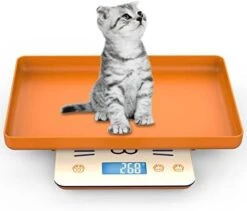 Digital Pet Scale With Tray - Perfect For Puppies, Newborns, Cats, Hamsters, Hedgehogs And Other Small Animals - 33lb/0.03oz Accuracy - White -Pet Care Center 414GnCTJumL. AC