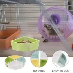 Generic 4pcs Shape Feeder Food Supplies And Pets Squirrel Water Dish Waterer Rabbit Device Hedgehog Feed Animal Bunny Chinchilla Dispenser Guinea Triangle Holder Ceramic -Pet Care Center 415vWoNKo5L