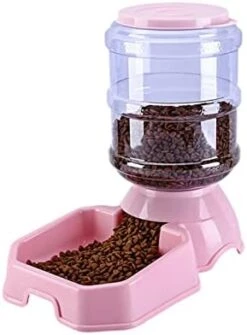 AYENCI Cat Automatic Water, Automatic Pet Cat Feeders 3.8l Plastic Feeders Dog Bowl Water Bottle Large Capacity Food Water Dispenser For Dogs Cat Pet Product (Size : Pink Food Feeder) -Pet Care Center 416UTAMDRvL. AC
