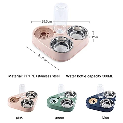 AYENCI Cat Automatic Water, 500ml Dog Bowl Cat Feeder Bowl Automatic Pet Food And Drinking Bowl Cat Stainless Steel Double Bowl With Dog Water Bottle (Color : Pink) 4 AYENCI Cat Automatic Water, 500ml Dog Bowl Cat Feeder Bowl Automatic Pet Food And Drinking Bowl Cat Stainless Steel Double Bowl With Dog Water Bottle (Color : Pink) - Image 2