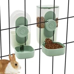 Kathson Hanging Automatic Food Water Dispenser Small Cat Feeder And Water Dispenser Gravity Auto Feeder And Waterer Set For Rabbit Chinchilla Guinea Pig Hedgehog Ferret Kitty Puppy -Pet Care Center 41CXMWbHAaL. AC