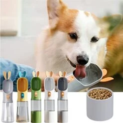 AACARB Cat Water Dispenser, Portable Pet Dog Water Bottle Travel Outdoor Walking Cat Puppy Feeding Drinking Leak-Proof Kettle Bowl Pet Supplies (Color : Yellow)