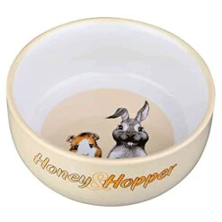 Trixie Honey And Hopper Ceramic Bowl, 11 Cm