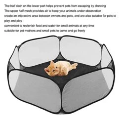 Small Animal Playpen, Breathable Foldable Small Pet Cage Tent For Outdoor Indoor Guinea Pig Rabbits Hamster Chinchillas Hedgehogs Black -Pet Care Center 41E1bR0320L