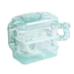 Transparent Circulation And Ventilation Playground,Small Animal Villa,Double Layer Hamster Cage,with Lea - -Proof Kettle And Rollers (Double Layer)