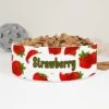 GENERIC Ripe Strawberries Pattern Personalized Pet Bowl Cat Bowls, Cute Dog Bowl With Name, Custom Ceramic Dog Cat Pet Bowls Available In Two Sizes