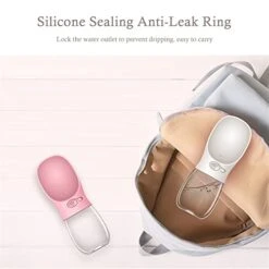 AACARB Cat Water Dispenser, 350/550ML Portable Pet Dog Water Bottle Dog Feeders Small Medium Leakproof Kettle For Outdoor Dogs Cats Bowls And Drinkers (Color : White, Size : 350ml) -Pet Care Center 41IPysT7EVL