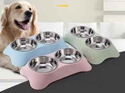Double Dog Bowl,Non Slip Stainless Steel Double Bowl With Non-Spill For Small Dogs And Cats (S, Pink) 15 Double Dog Bowl,Non Slip Stainless Steel Double Bowl With Non-Spill For Small Dogs And Cats (S, Pink) -Pet Care Center 41JBR6gqhVL