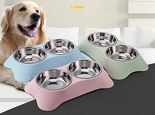 Double Dog Bowl,Non Slip Stainless Steel Double Bowl With Non-Spill For Small Dogs And Cats (S, Pink) 9 Double Dog Bowl,Non Slip Stainless Steel Double Bowl With Non-Spill For Small Dogs And Cats (S, Pink) - Image 7