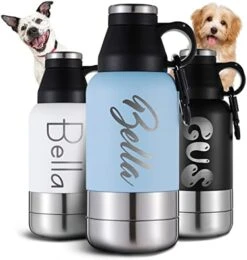 KOALA PAL 32oz Portable Dog Water Bottle W/Dog Bowls, Dog Travel Water Bottle + Travel Dog Bowls, Human And Dog Water Bottle, Dog Water Bowl Dispenser, Dog Travel Bowl, Travel Accessories For Dogs -Pet Care Center 41JdfYSD9LL. AC
